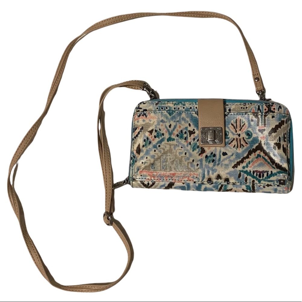 Sakroots crossbody purse wallet bag blue adjustable bag